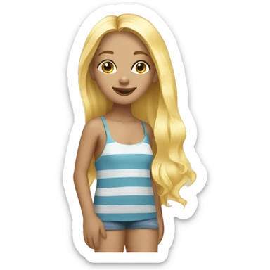 Barefoot Blonde Girl at the Beach sticker