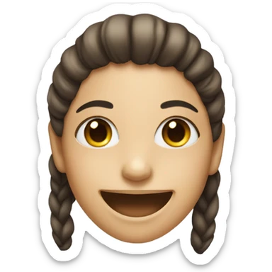 A girl with a smiling mask, who is making the sign, of love and peace  sticker