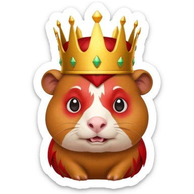 guinea pig as an evil demon king, emoji style, wearing a crown sticker