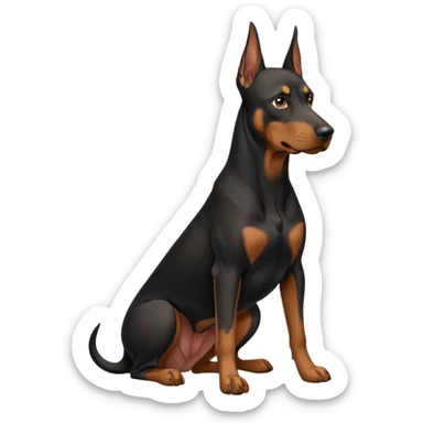 Dobermann uncropped sticker