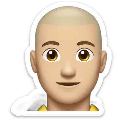 young man brazilian jiu jitsu shaved head white-belt choking sticker