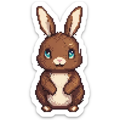 cute brown bunny sticker