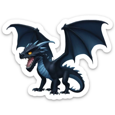 Dragón negro furia nocturna sticker