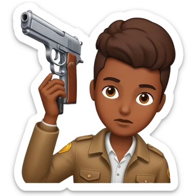 Kafasına silah tutulmuş suarat sticker