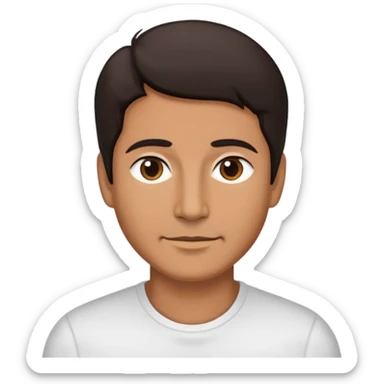 52, tan skin, black and brown hair, short, no facial hair  sticker