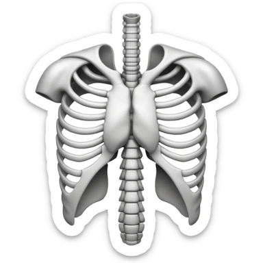 blue back round white ribs sticker