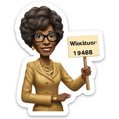 Shirley Chisholm holding a sign that says Firm 1968 sticker