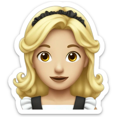 blonde girl dressed as a maid sticker