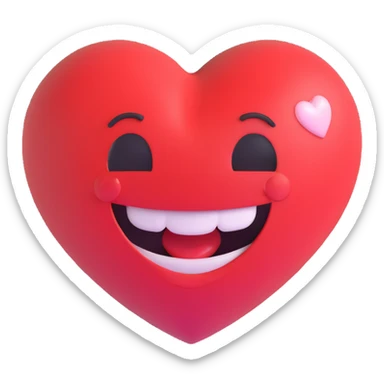 smiling face with a heart popping out sticker
