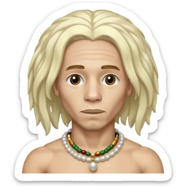  Male bob marley inspired hair platinum blonde with pearls makeup sticker