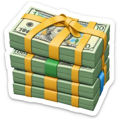 make a stack of candian dollars held togethher one rubber sticker