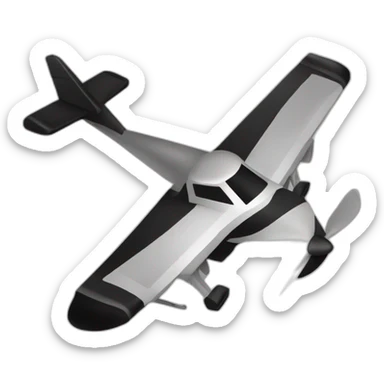 avion de combate en blanco y negro sticker
