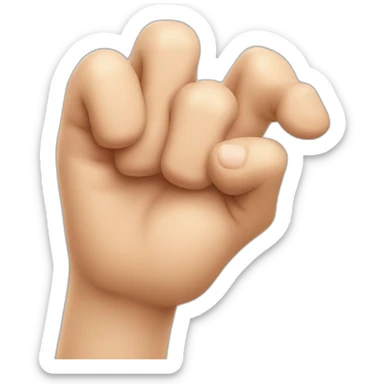 curved hand with fingers forming a fist, while the thumb and pinky finger are extended and touching each other, creating a heart shape sticker