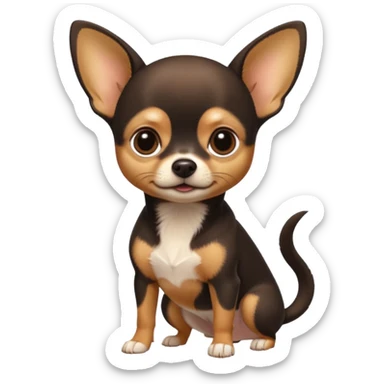 Chihuahua noir marron sticker