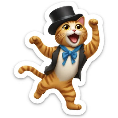 Cat Dancing with Hat sticker