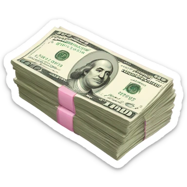 Pink 100 dollar bills sticker