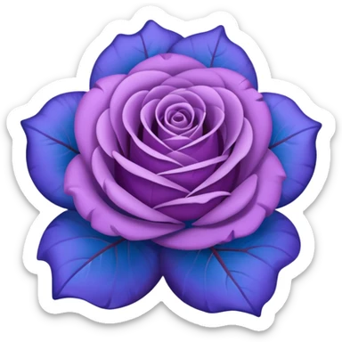rose shape flower, no stem, now make it a blue purple color. dont use two colors, just one, the color code is: 0019ff sticker