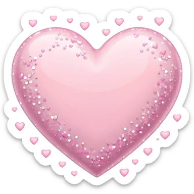 pastel pink heart and pastel pink sparkles sticker