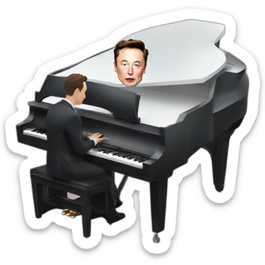 Elon Musk play piano on a cyber truck  sticker