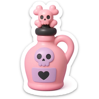 pink goth potion bottle, collectible and gothic sticker