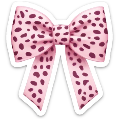 Light pink leopard print bow sticker