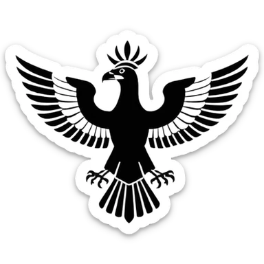 Minimalist black and white emblem emoji, inspired by the Faravahar symbol. Bio instagram  sticker