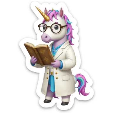 Unicorns read book
A full body of scholar unicorn wearing round glasses, reading a thick ancient tome.












 sticker