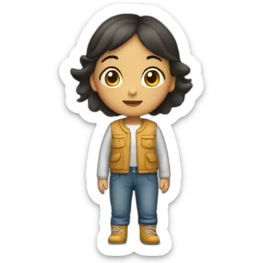 NIÑA CON OVEROL sticker