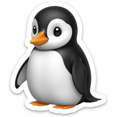 Crea un pinguino tierno con un lazo en forma de moñito sticker