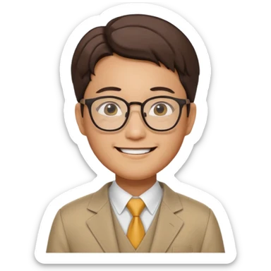 Korean CEO with galsses as a professor sticker