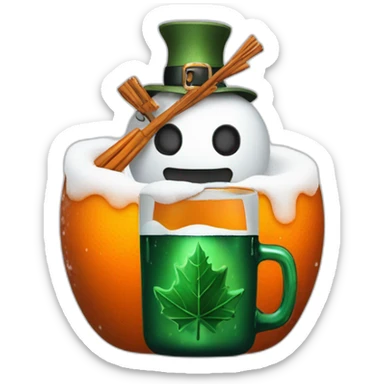 Schneemann mit einem jägermeister sticker