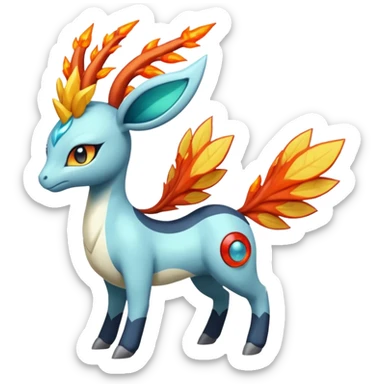 loopy honey-dipped buzzing bumbling fuzzy cute fiery ivy-hydro-Meloetta-Dialga-Salamence-Giratina-Rapidash-Pokémon-Fakémon-fusion-hybrid-creature sticker