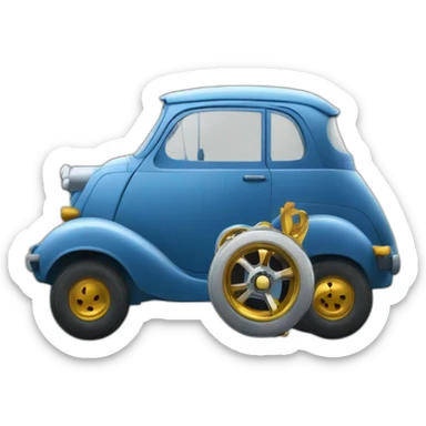 Trophée du monde de l'automobile avec une roue en or dessus sticker