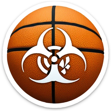 Biohazard symbol on a baller  sticker