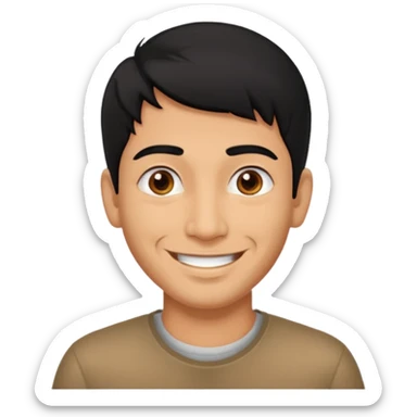 Indian fat guy south Indian black hair ,tan darker skin sticker