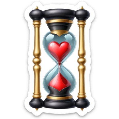 heart with gothic hourglass sticker