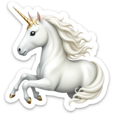 cinematic-beautiful-white-unicorn-emoji,-poised-and-regal,-with-a-slender,-ethereal-form-draped-in-a-pristine-white-color,-a-flowing-mane-and-tail,-and-a-glistening,-spiraled-horn-that-radiates-pure-light,-simplified-yet-sharp-and-majestic sticker