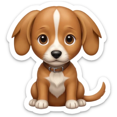 Mix breed puppy that is part dachshund beagle and chihuahua sticker