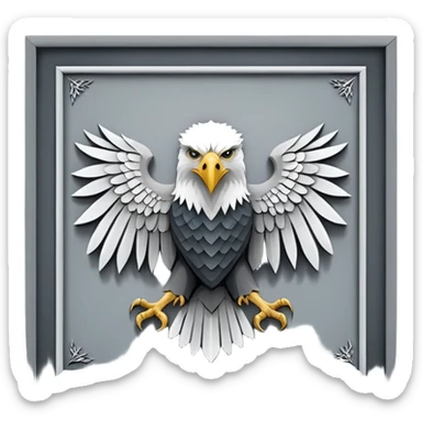 Game of thrones style eagal Sigil in square picture frame with Stark Colors sticker