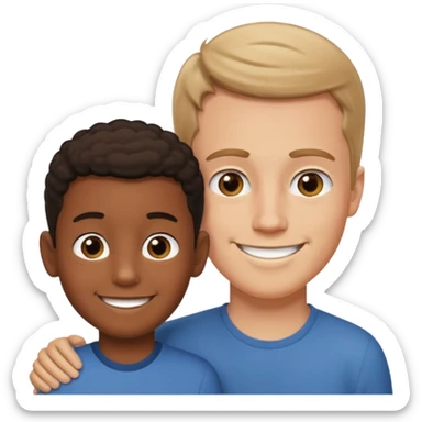 Tall white guy with dwarf black kid sticker