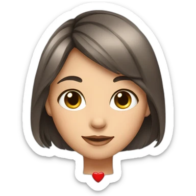 girl with cat in form of heart  sticker