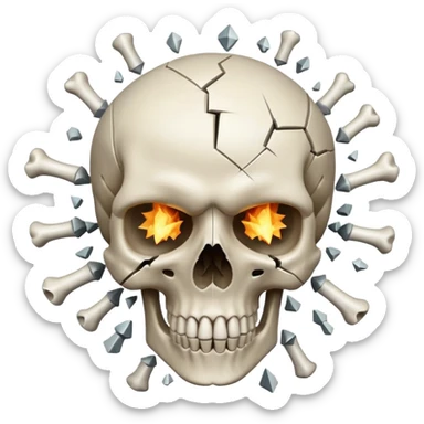 Skull with head explode sticker