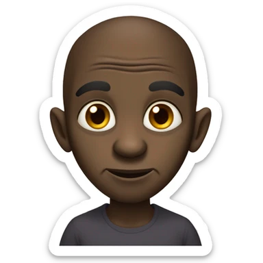 Somali goblin with stubbed beard and brown dark skin tone crooked nose  sticker