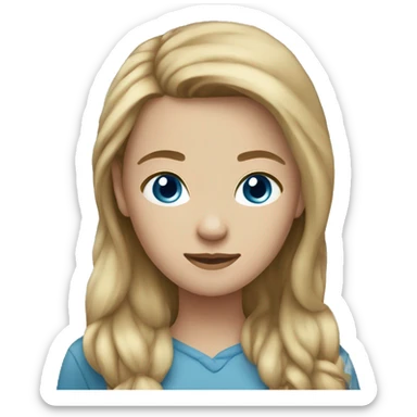 girl with brownish blonde hair blue eyes  sticker