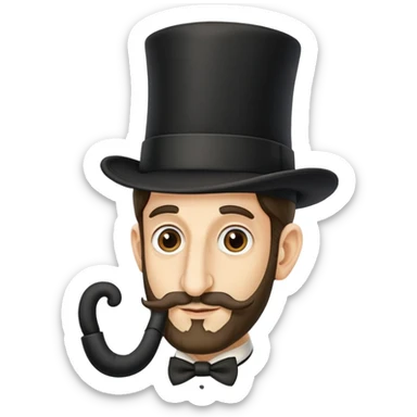 make me a sterotypical jewish man. nose longer than his face, jewish tophat and 2 long curls of hair going down the sides of his head from underneath the hat. sticker