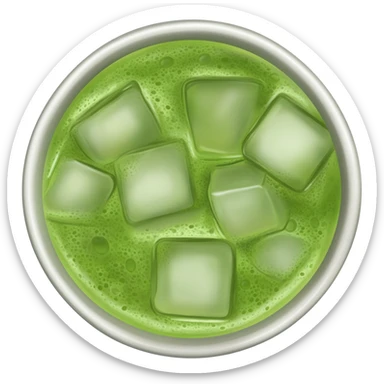 baby green matcha iced top view sticker