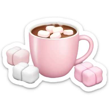 Lights Pink mug of hot chocolate with marshmallows  sticker