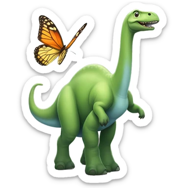 Brontosaurus with butterfly wings sticker