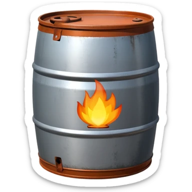 generate a realistic rust-free metal natural gas barrel sticker