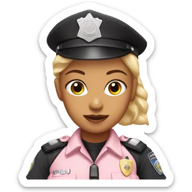 Female police officer in baby pink uniform sticker